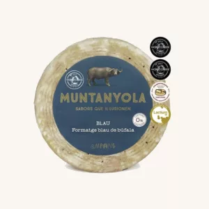 Muntanyola Formatge Blau artisan buffalo blue cheese, wheel awards