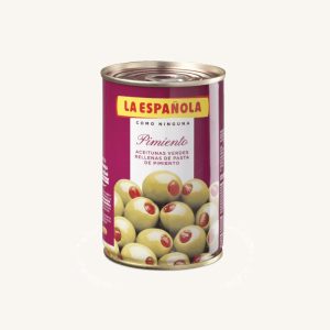 La Española Green olives stuffed with red pepper, Pimiento, manzanilla variety, can 130 gr drained A