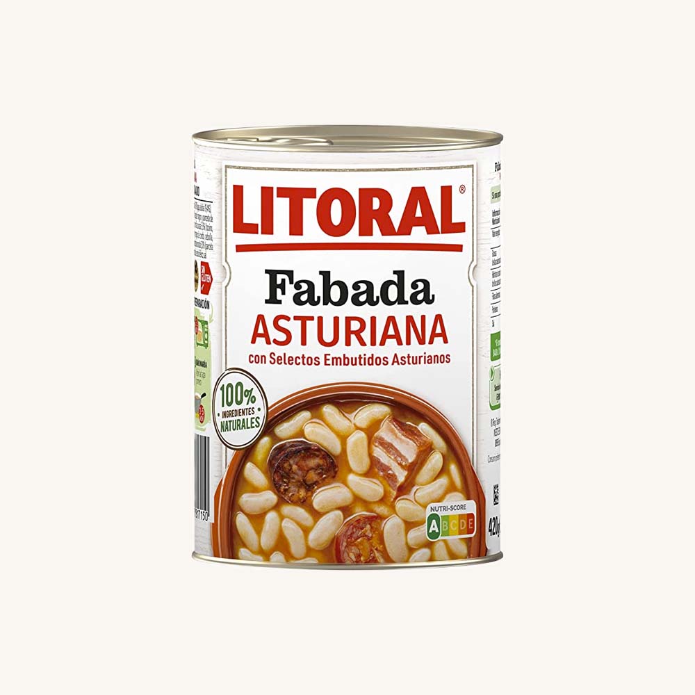 Litoral Fabada Asturiana (bean and sausages stew), traditional cooked dish, medium can 420g