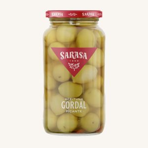Sarasa Spicy gordal olives (picantes), from Navarre, jar 520 g drained