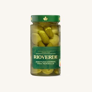 Rioverde Gherkin - pickles stuffed Gordal olives (aceitunas gordal con pepinillos), jar 345g