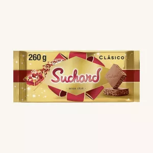 Suchard Milk Chocolate Nougat with Puffed Rice (Turrón de Chocolate con Leche), tablet 260g