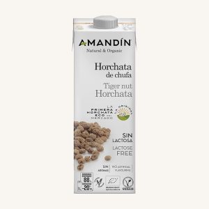 Amandín Artisan natural & organic Horchata de Chufa (tiger nut milk) UHT, traditional, bottle 1 Litre