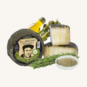Don Apolonio Manchego Añejo-Reserva cheese in olive oil and rosemary, 12 months curation, whole cheese 3kg